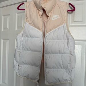 Nike Peach and White Puffer Vest